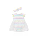 Little Me Rainbow Tutu Bodysuit - Multi Stripe Image 1
