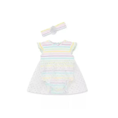 Little Me Rainbow Tutu Bodysuit - Multi Stripe Image 1