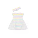Little Me Rainbow Tutu Bodysuit - Multi Stripe Image 2