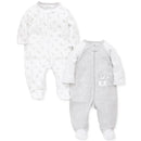 Little Me - Safari 2 Pack Footie, Grey Image 1