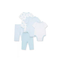 Little Me Safari 5Pc Bodysuit w/ Pants Set - Blue  Image 2