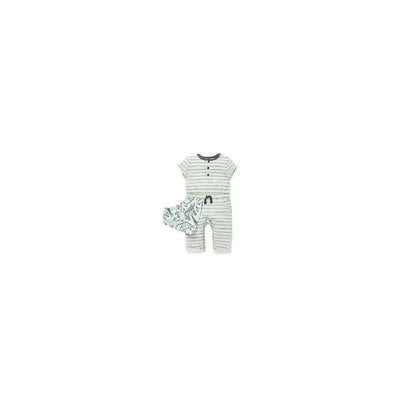 Little Me- Safari Boy Coverall Set, Green Image 1