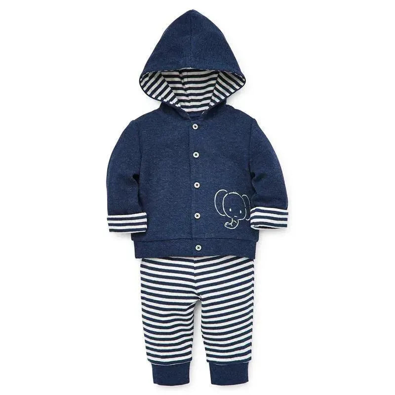 Little Me - Safari Cardigan Set, Blue.