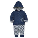 Little Me - Safari Cardigan Set, Blue.