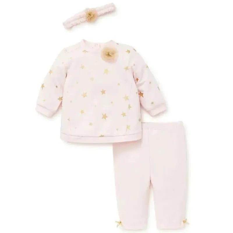 Little Me Stars Sweatshirt Set - Light Pink Image 1