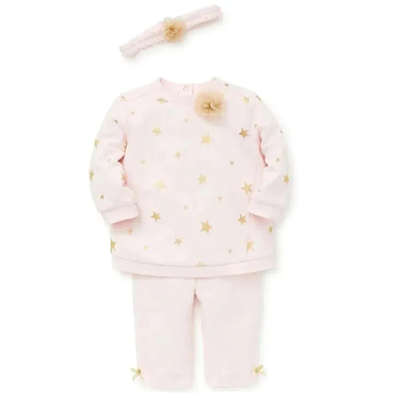 Little Me Stars Sweatshirt Set - Light Pink Image 2