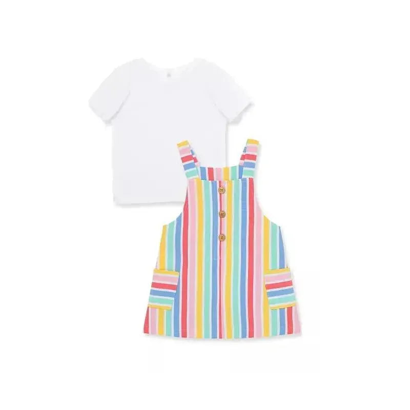 Little Me Striped Knit Jumper Set - Multi Stripe Image 1