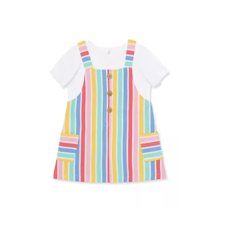 Little Me Striped Knit Jumper Set - Multi Stripe Image 3