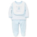 Little Me Thank Heaven Lap Shoulder Set with Bib - Blue Image 2