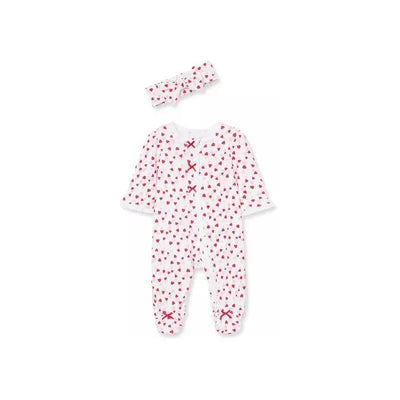 Little Me Valentine Footie with Headband Image 1