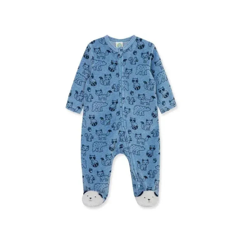 Little Me - Woodland Print Footie, Blue  Image 1