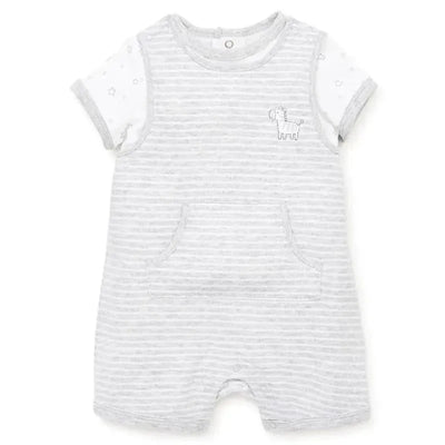 Little Me Zebra Shortall Set - Grey Image 2