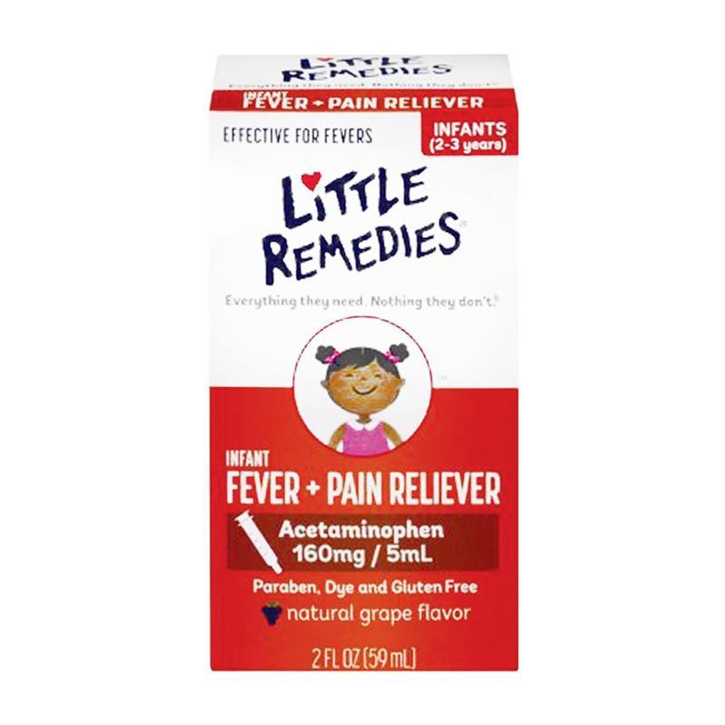 Little Remedies Infant Pain+Fever Reliever Grape, 2oz Image 1