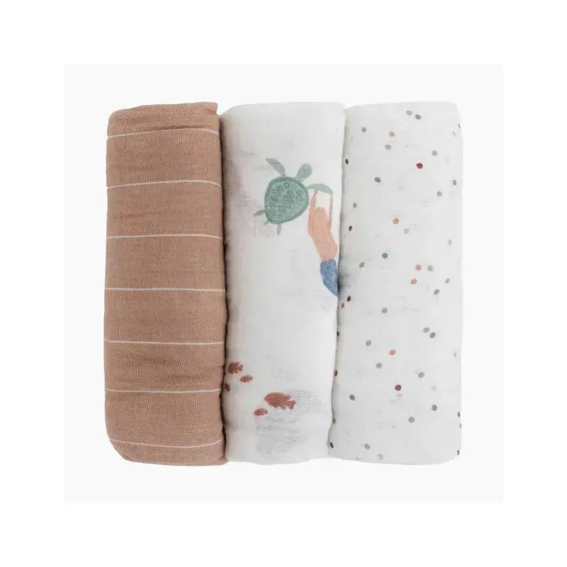 Little Unicorn - 3Pk Cotton Muslin Swaddle, Mermaids Image 3