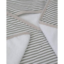 Little Unicorn Cotton Hooded Towel & Wash Cloth Grey Stripe Image 3