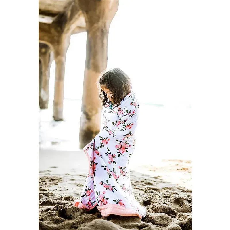 Little Unicorn - Cotton Hooded Towel & Wash Cloth, Watercolor Roses Image 5