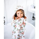 Little Unicorn Cotton Hooded Towel Big Kid Watercolor Roses Image 8