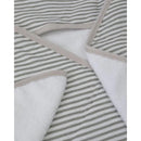 Little Unicorn Cotton Hooded Towel & Wash Cloth Grey Stripe Image 5