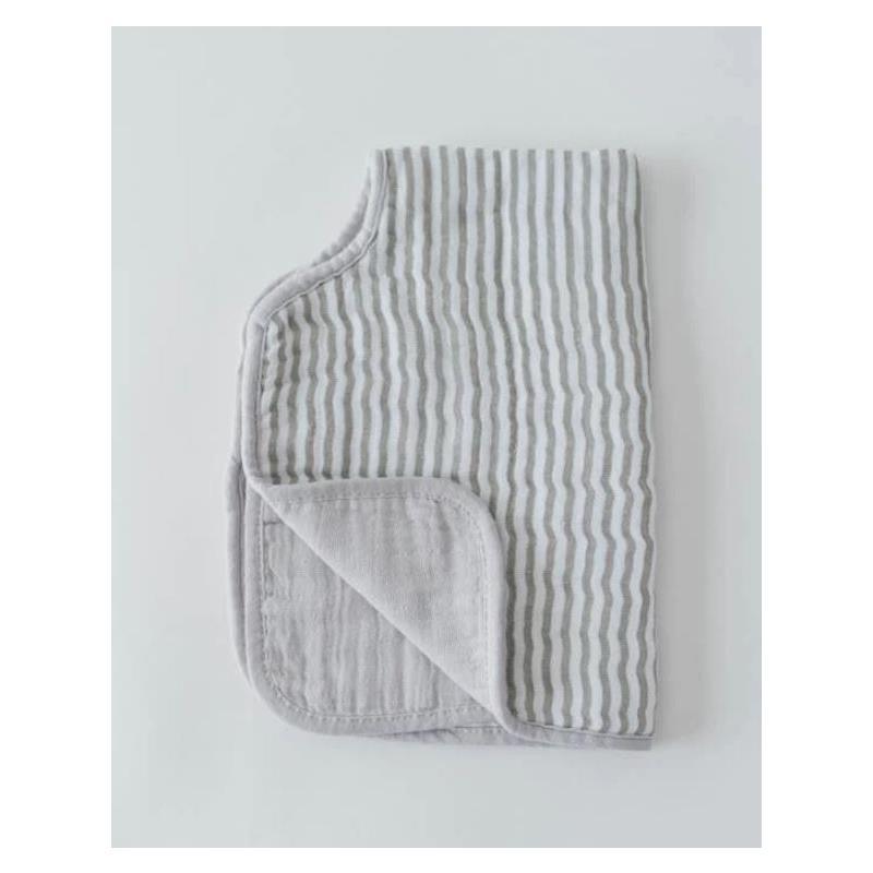 Little Unicorn - Cotton Muslin Burp Cloth, Grey Stripe Image 2