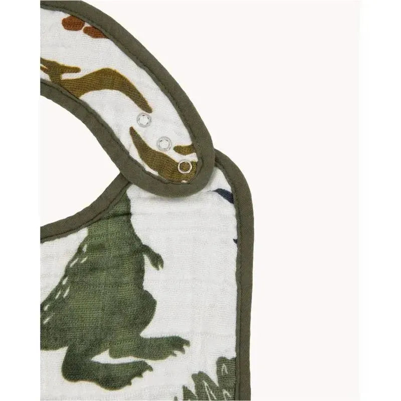 Little Unicorn Cotton Muslin Classic Bib 3 Pack - Dino Friends Image 3