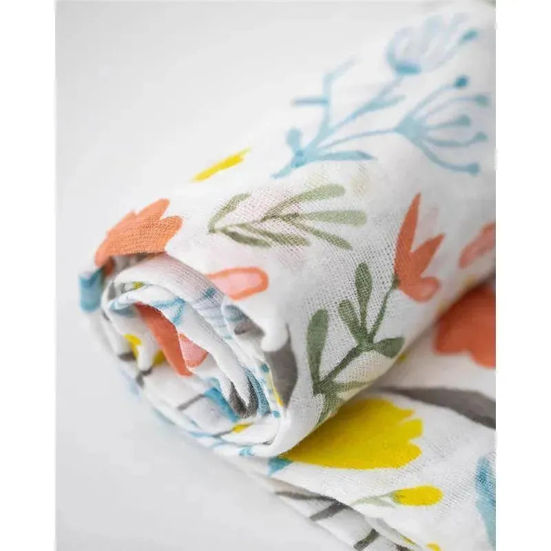 Little Unicorn Cotton Muslin Single Swaddle In Meadow Image 4