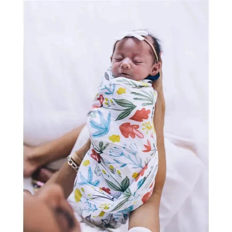Little Unicorn Cotton Muslin Single Swaddle In Meadow Image 8