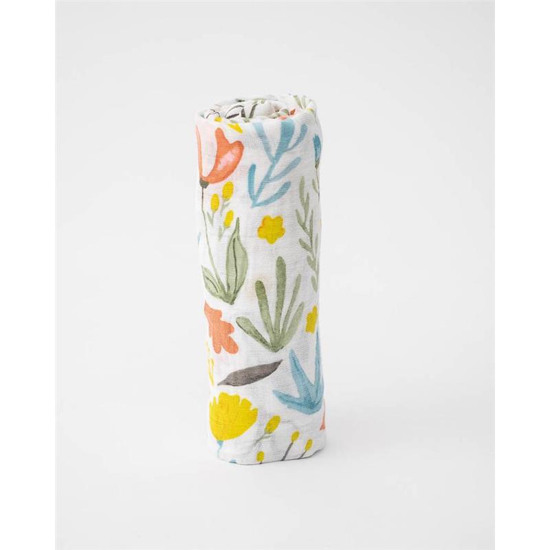 Little Unicorn Cotton Muslin Single Swaddle In Meadow Image 3
