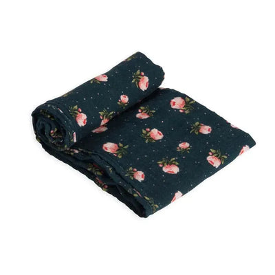 Little Unicorn Cotton Muslin Swaddle Single - Midnight Rose Image 1