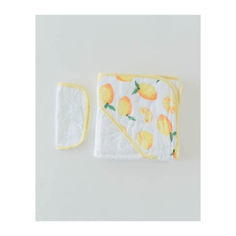 Little Unicorn Hooded Towel Set, Lemon Image 1