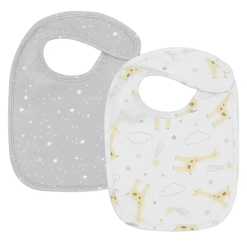 Living Textiles - 2Pk Baby Bibs, Noah/Grey Stars Image 1