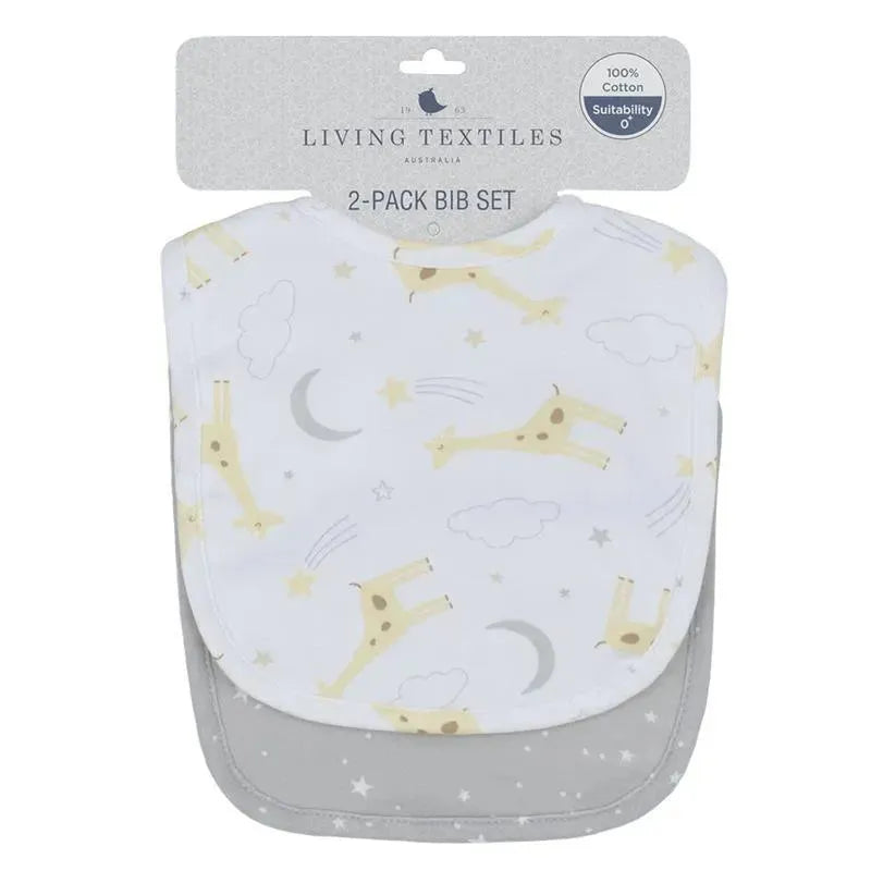 Living Textiles - 2Pk Baby Bibs, Noah/Grey Stars Image 2