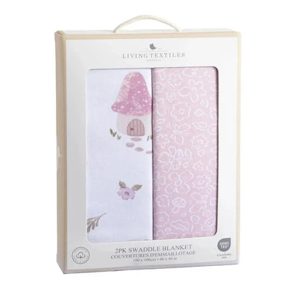 Living Textiles - 2Pk Jersey Swaddle, Mushroom House Image 2