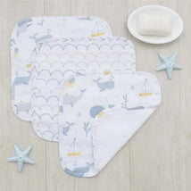 Living Textiles - 3Pk Whale Of A Time Muslin Wash Cloths  Image 2