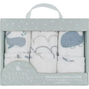 Living Textiles - 3Pk Whale Of A Time Muslin Wash Cloths  Image 3