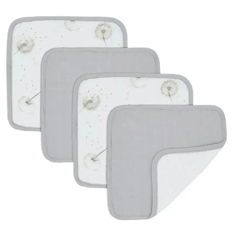 Living Textiles - 4Pk Baby Organic Muslin Washer Cloths, Dandelion Image 1
