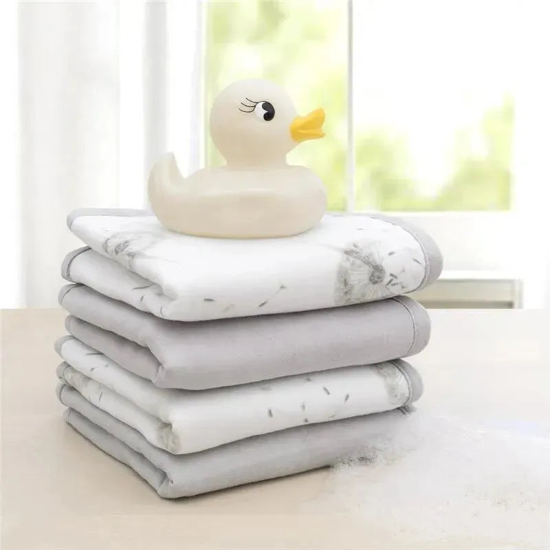 Living Textiles - 4Pk Baby Organic Muslin Washer Cloths, Dandelion Image 3