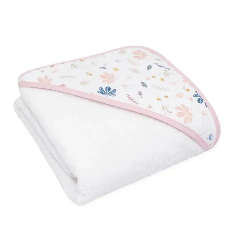 Living Textiles - Baby Organic Muslin Hooded Towel, Botanical Image 1