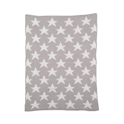 Living Textiles Chenille Baby Blanket - Grey Stars Image 1