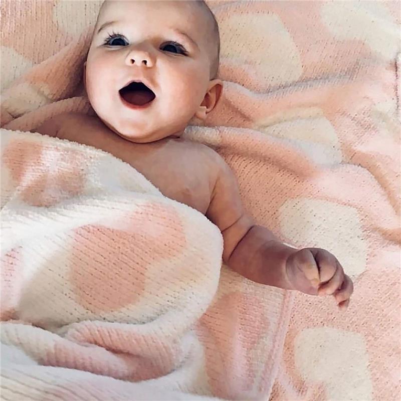 Living Textiles Chenille Baby Blanket - Pink Hearts Image 4