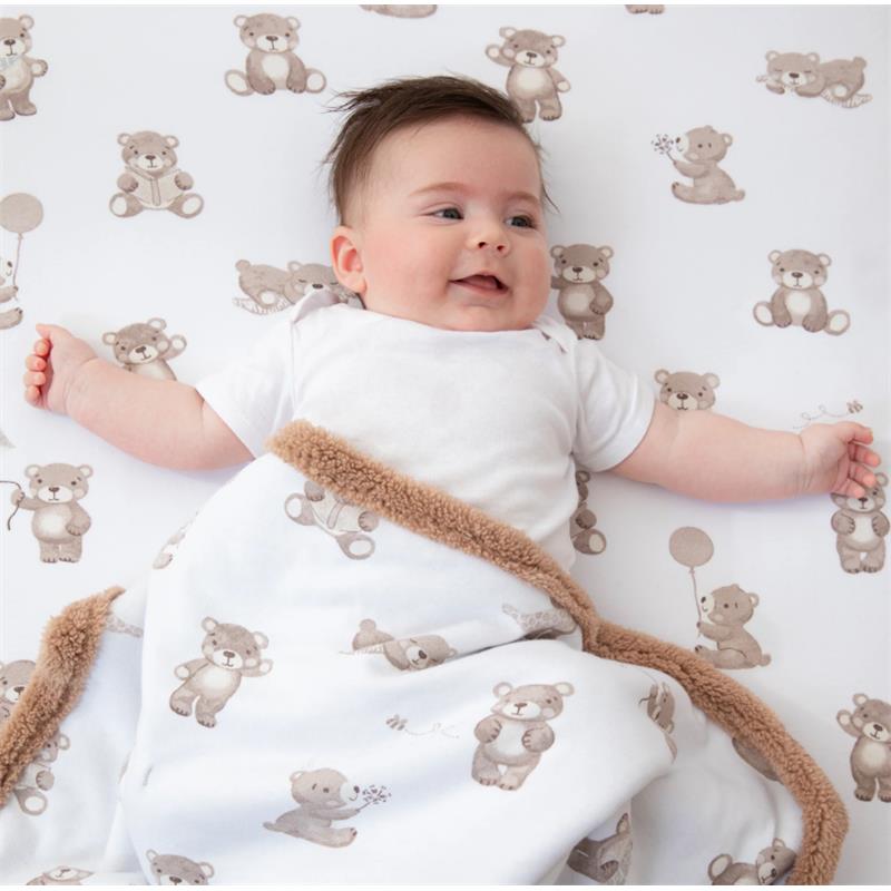 Living Textiles - Cotton Jersey Fitted Sheet, Cuddly Bear Image 3