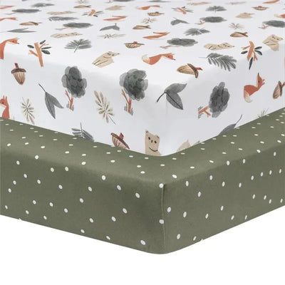 Living Textiles - Cotton Jersey Fitted Sheet, Forest Retreat Image 1