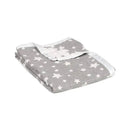 Living Textiles Cotton Muslin Jacquard Blanket - Grey Star Image 2