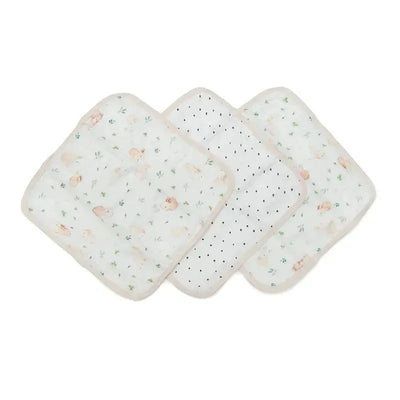 Loulou Lollipop - 3Pk Washcloth Set, Bunny Meadow Image 1