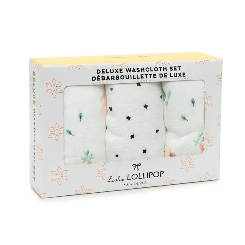 Loulou Lollipop - 3Pk Washcloth Set, Bunny Meadow Image 2
