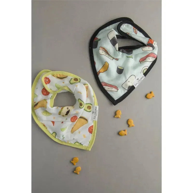 Loulou Lollipop - Bib Set Muslin, Sushi/Taco Image 3