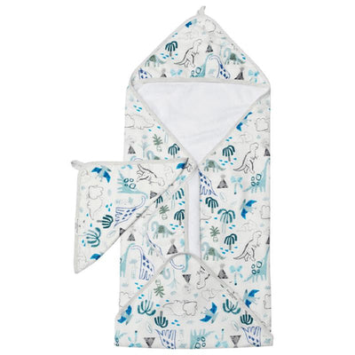 Loulou Lollipop Hooded Towel Set Dinosaurs Image 1