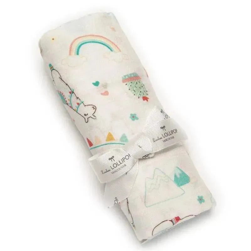 Loulou Lollipop - Llama Rainbow Swaddle Blanket 1Pk Image 1