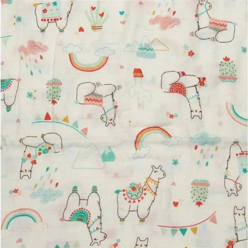 Loulou Lollipop - Llama Rainbow Swaddle Blanket 1Pk Image 5