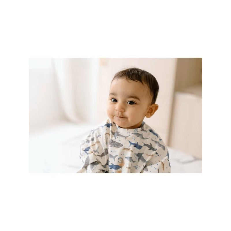 Loulou Lollipop Long Sleeve Bib - Smiley Sharks Image 4