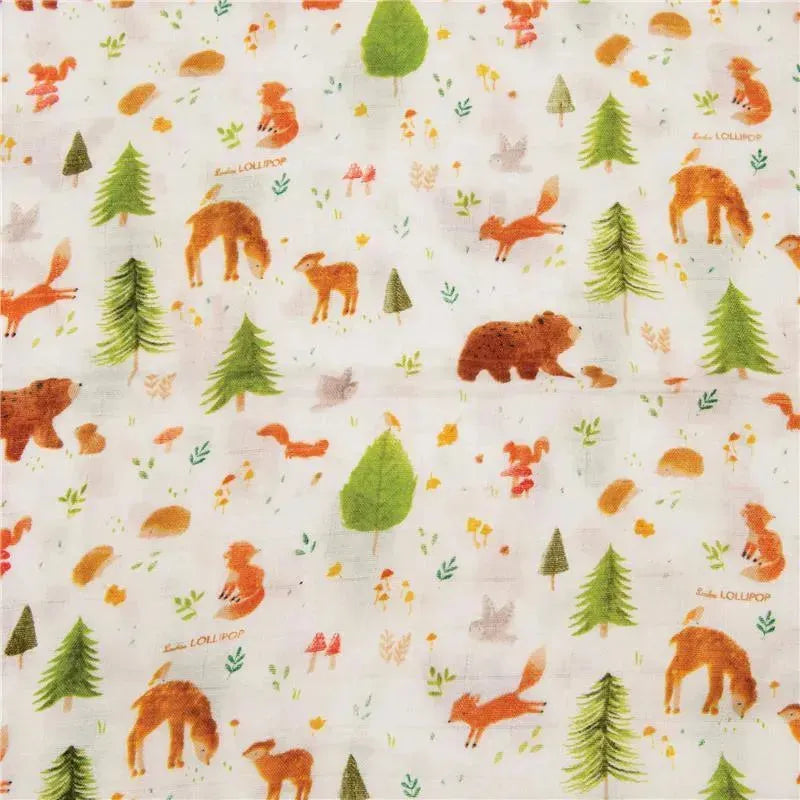 Loulou Lollipop Muslin Baby Swaddle - Forest Friends Image 3